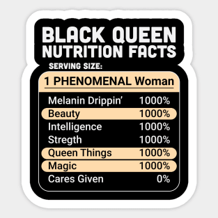 Black Queen Nutrition Facts Sticker